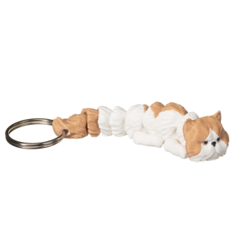 Biało rudy kot pers brelok druk 3D z kółkiem